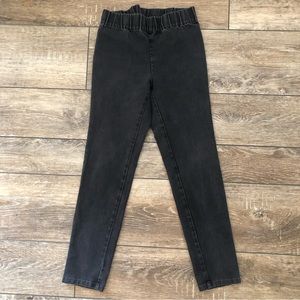 Soft Surroundings gray black pull on elastic jeans size S